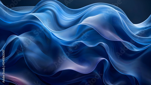 Abstract Blue Waves Background Illustration