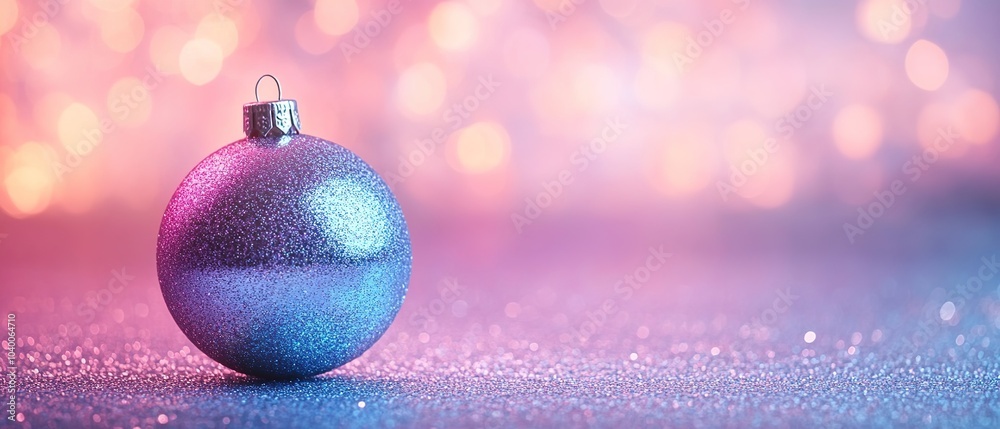 Fototapeta premium Christmas balls on pink 