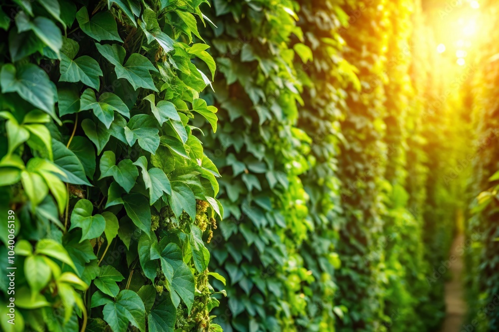 Lush Green Wall of Vines in Daylight - Nature-Inspired Product ...