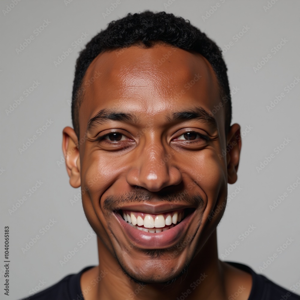 Portrait Smiling African American Man Happy Looking Directly Portrait Smiling African American Man Happy Looking Directly