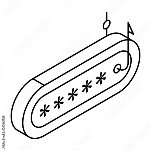 A flat design icon of phishing password 