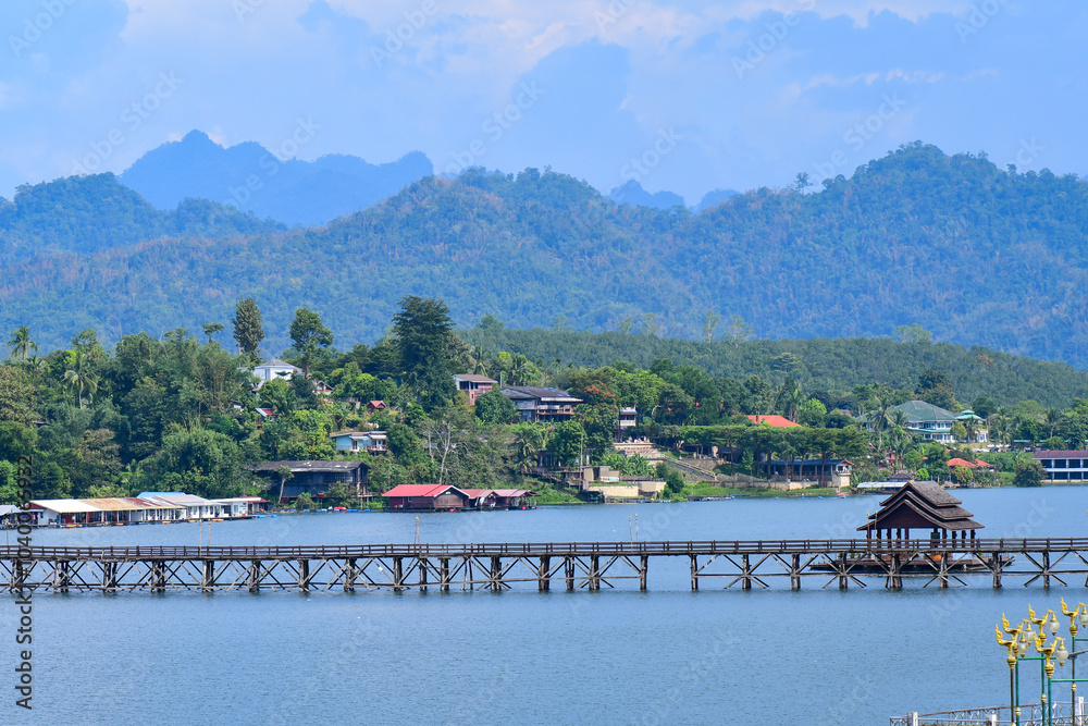 Fototapeta premium village on the lake