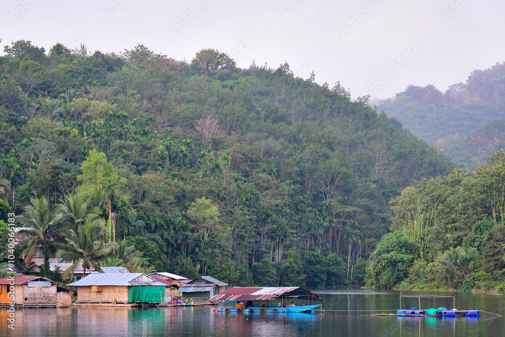 Fototapeta premium boats on the lake