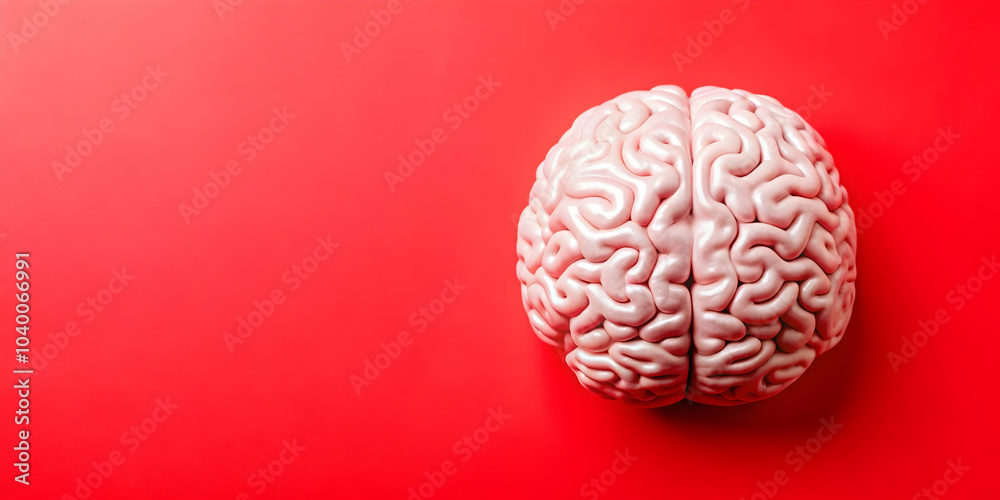 Plain Red Background Abstract AI Brain Design Concept Generous Copy Space Eye-Catching Advertisement Focus AI Business Intelligence Photo Stock Concept Plain Red Background Abstract AI Brain Design Concept Generous Copy Space Eye-Catching Advertisement Focus AI Business Intelligence Photo Stock Concept
