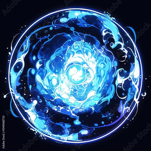 Anime Water magic circle