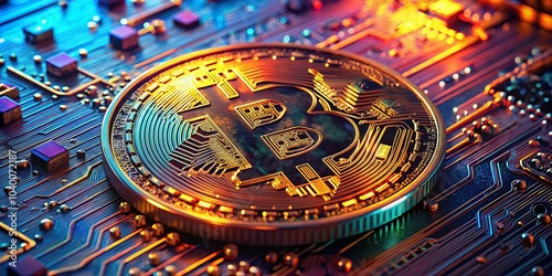 Wallpaper Mural Macro Photography of Bitcoin Blockchain Cryptocurrency Elements for Cover Banner Design Torontodigital.ca