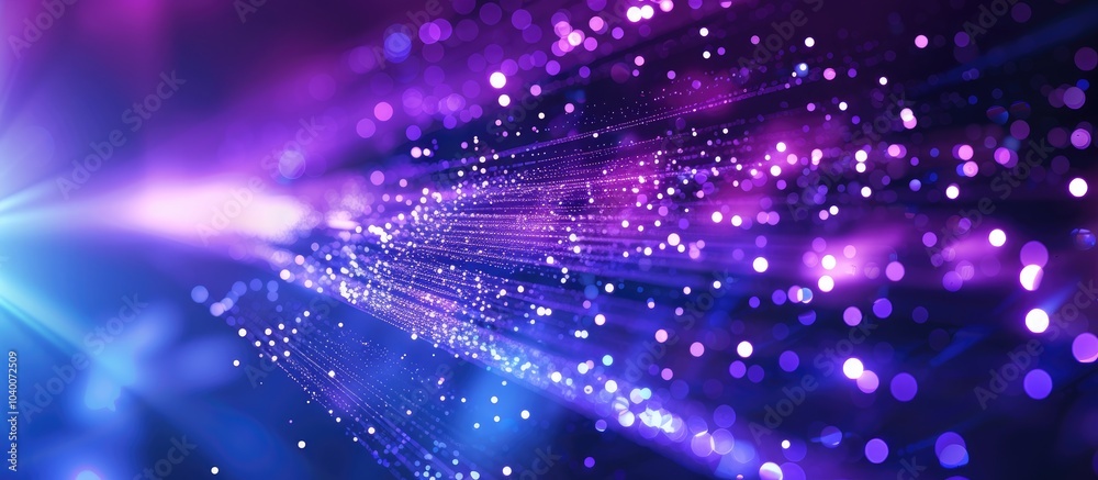 Purple light trail with spots of light against a blue background perfect for a technology themed copy space image concept Purple light trail with spots of light against a blue background perfect for a technology themed copy space image concept