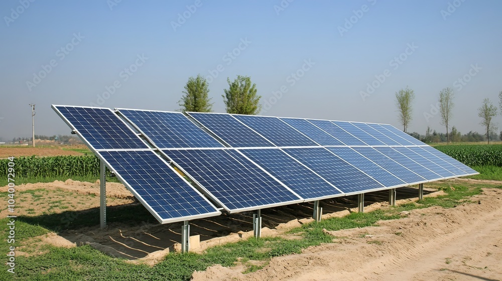 Solar rooftop setup underway, with technicians handling equipment safely, illuminated by a colorful sunset. Solar rooftop setup underway, with technicians handling equipment safely, illuminated by a colorful sunset.