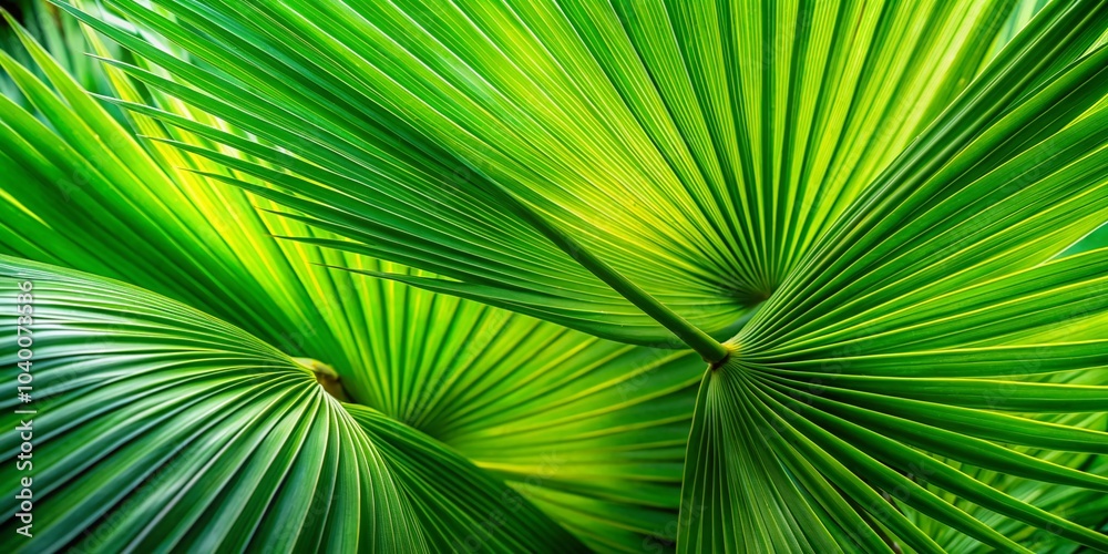Macro Photography of Palm Tree Leaves in Vibrant Green Colors with Intricate Patterns and Textures for Nature and Macro Photography of Palm Tree Leaves in Vibrant Green Colors with Intricate Patterns and Textures for Nature and