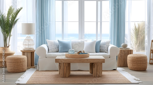 modern living room with table