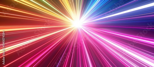 Colorful beam lines background with copy space image zooming
