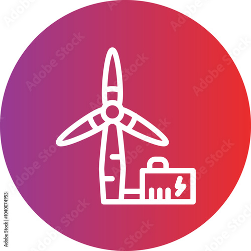 Wind Turbine vector icon style