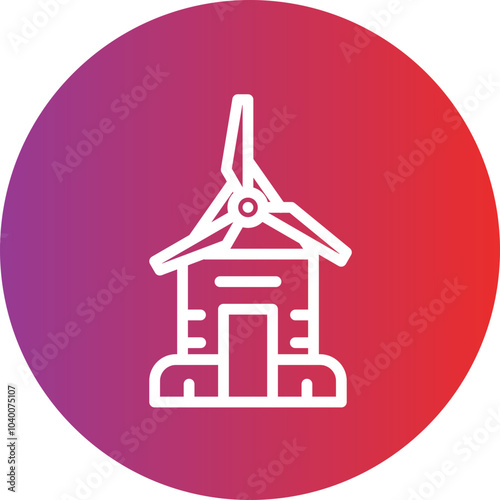 Windmill vector icon style