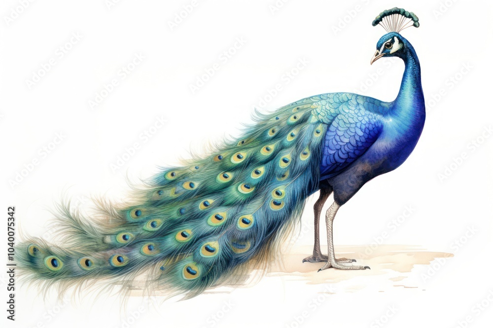 Obraz premium Peacock animal bird side view.