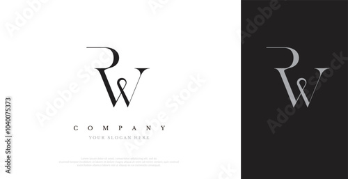 Initial RW Logo Design Vector 