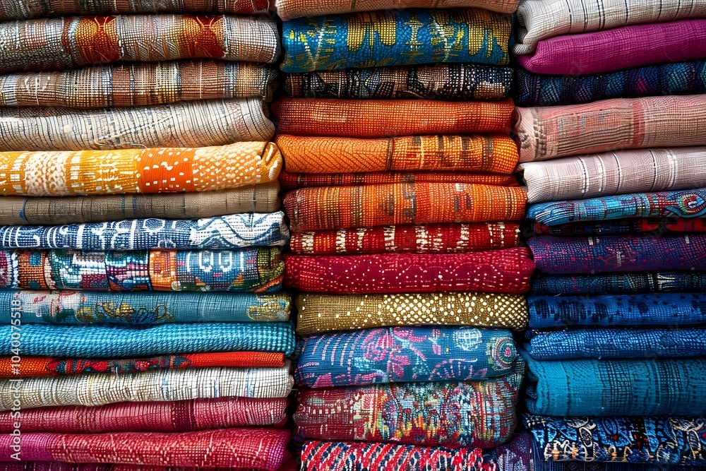 Vibrant Collection of Textiles Showcasing Rich Patterns and Colors Vibrant Collection of Textiles Showcasing Rich Patterns and Colors