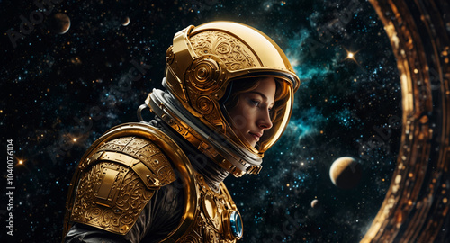 A majestic gilded deep space explorer.