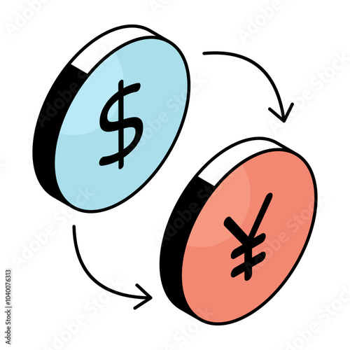 A beautiful design icon of currency exchange 