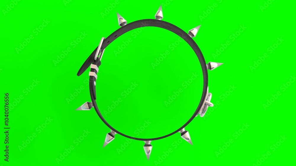 dog leather collar with green background dog leather collar with green background