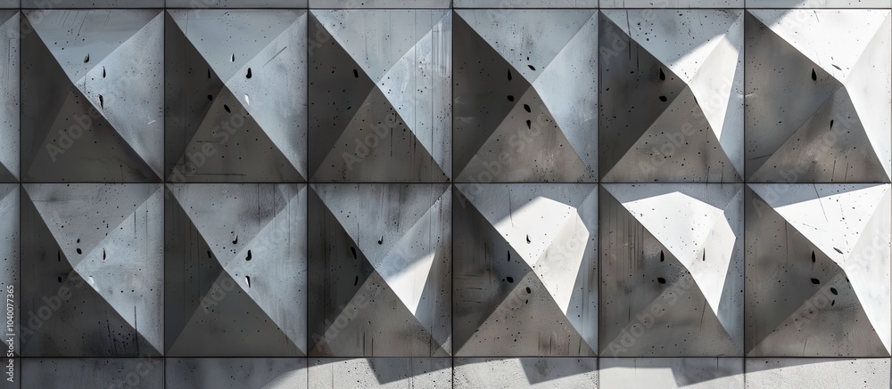 Obraz premium Aligned triangular cutouts in walls create a pattern with interesting negative space for a copy space image