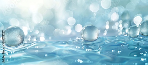 Wallpaper Mural Mesmerizing macro oil droplets on water create a soft blue cosmetic backdrop for product promotions with a gradient ideal for a copy space image Torontodigital.ca