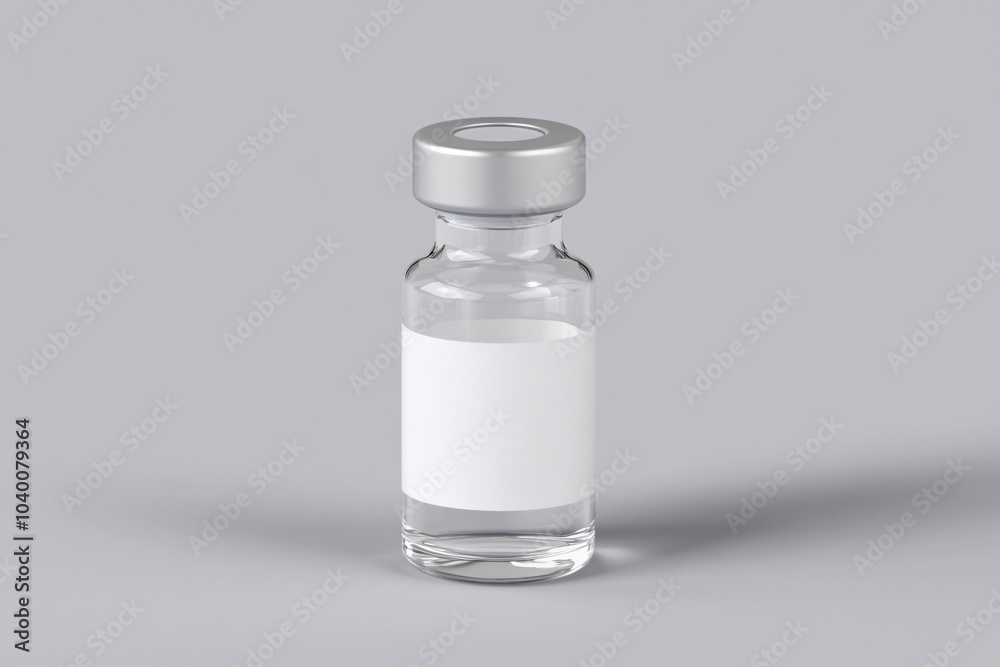 Glass Vial With Blank Label for Medicine Healthcare and Medical Packaging Design Glass Vial With Blank Label for Medicine Healthcare and Medical Packaging Design