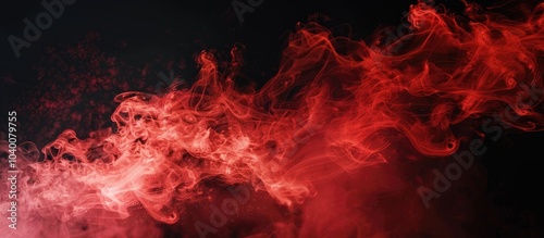 Black background with red steam billowing creating a striking copy space image