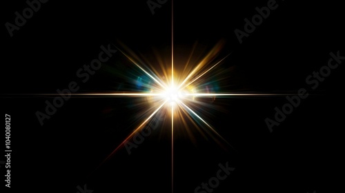 Wallpaper Mural A bright lens flare shining against a black background, perfect for use as an overlay or screen filter in photos. Torontodigital.ca