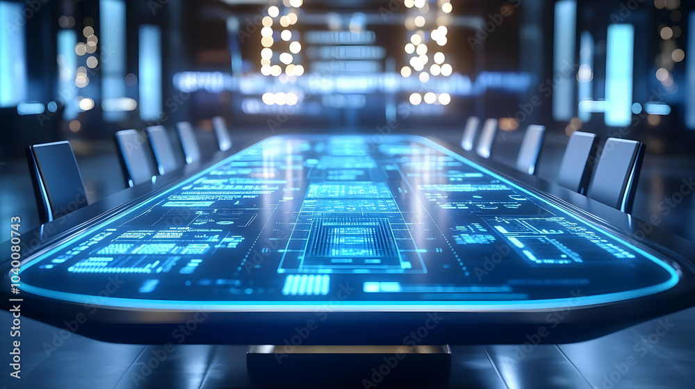 3D ESG Negotiation Table Holographic Projections Business Interaction Tracking Shot Sustainable Strategy Adjustment 3D ESG Negotiation Table Holographic Projections Business Interaction Tracking Shot Sustainable Strategy Adjustment