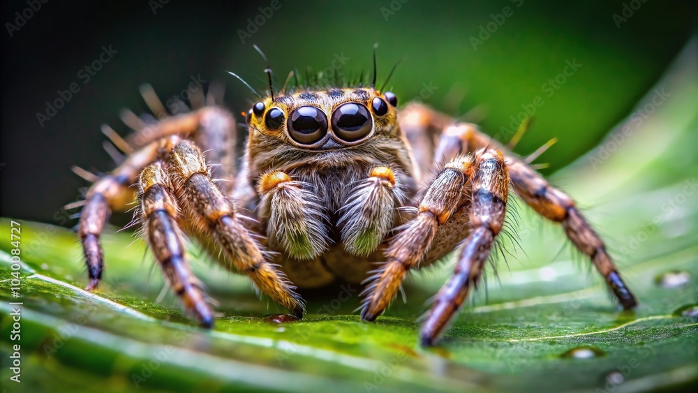 mesmerizing macro closeup of spider wandering on leaf mesmerizing macro closeup of spider wandering on leaf