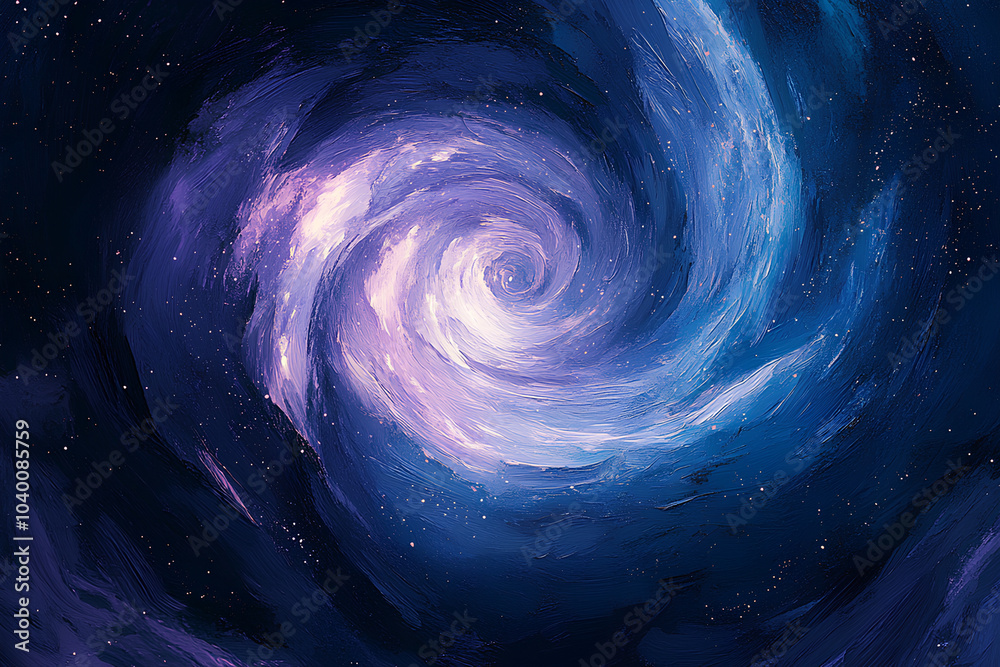 Mesmerizing spiral view of the Milky Way galaxy in minimalist cosmic style with blue and purple tones and star clusters
Mesmerizing spiral view of the Milky Way galaxy in minimalist cosmic style with blue and purple tones and star clusters