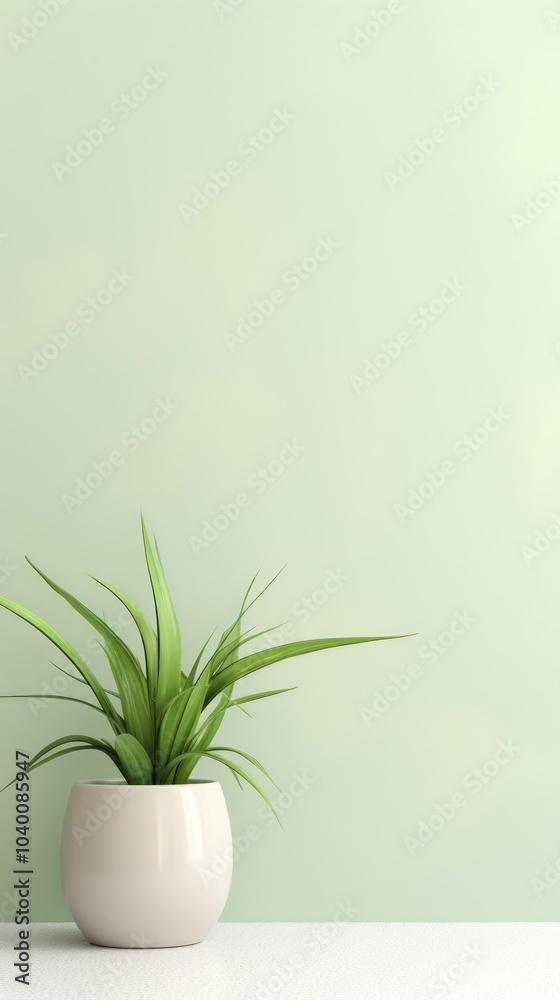 Green plants on the background of a light pastel wall, in the center there is a place for text Green plants on the background of a light pastel wall, in the center there is a place for text
