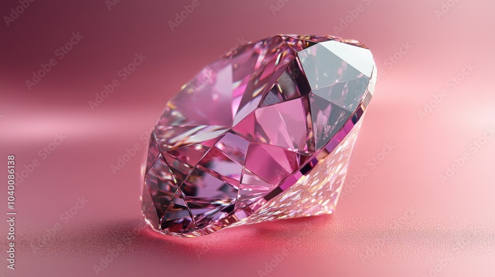 Abstract 3D Diamond Floating with a Soft Pink Gradient for Use in Luxury Branding and Marketing Campaigns Abstract 3D Diamond Floating with a Soft Pink Gradient for Use in Luxury Branding and Marketing Campaigns