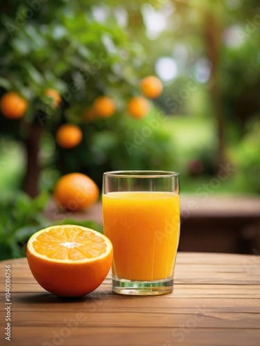 ORANGE JUICE ON THE TABLE WITH A BEAUTIFUL VIEW