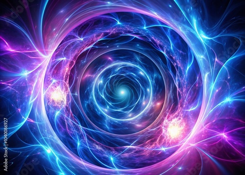 Mesmerizing Dynamic Plasma Background with Glowing Lines in Purple and Blue Shades - Hypnotic Motion Energy Spiral