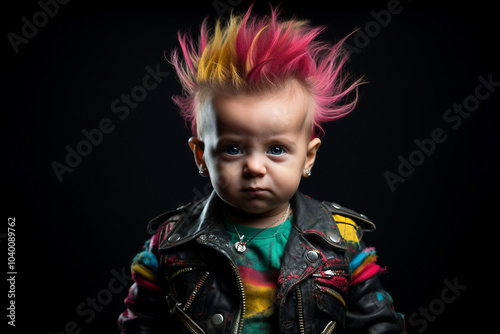 Brutal metal music lover rocker band member diversity age, cool punk style, Generative AI photo photo