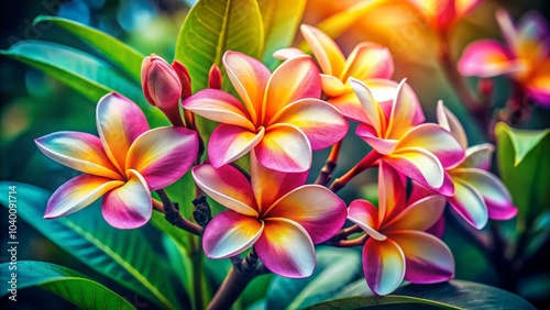 Hand-drawn Silhouette of Frangipani Flowers