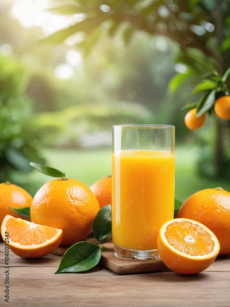 ORANGE JUICE ON THE TABLE WITH A BEAUTIFUL VIEW ORANGE JUICE ON THE TABLE WITH A BEAUTIFUL VIEW