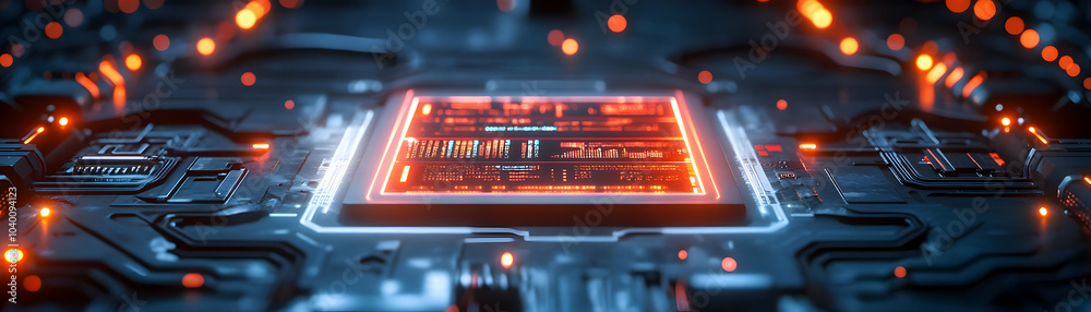 Futuristic Business Card Macro Image with Embedded LED Display Showing Dynamic Information - Innovative Networking Tools Concept for Modern Businesses