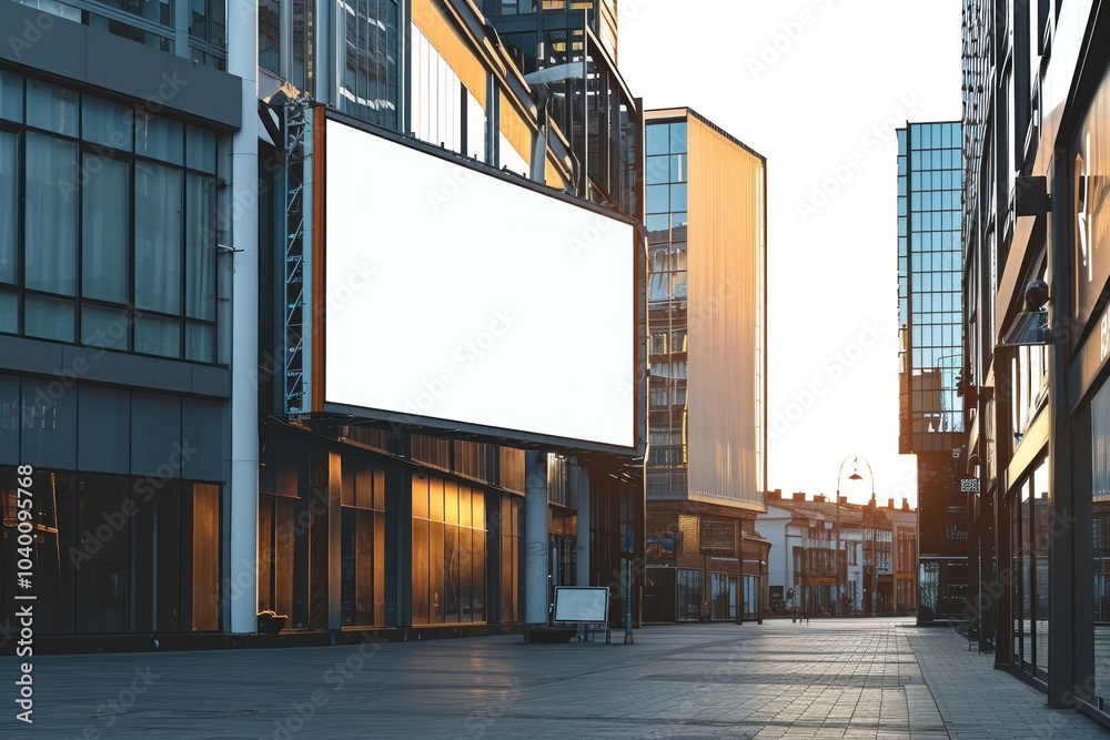 Blank billboard in Empty scene advertisement street person.