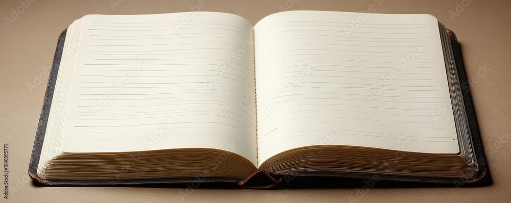Fototapeta premium A blank notebook with a single line drawn on the first page