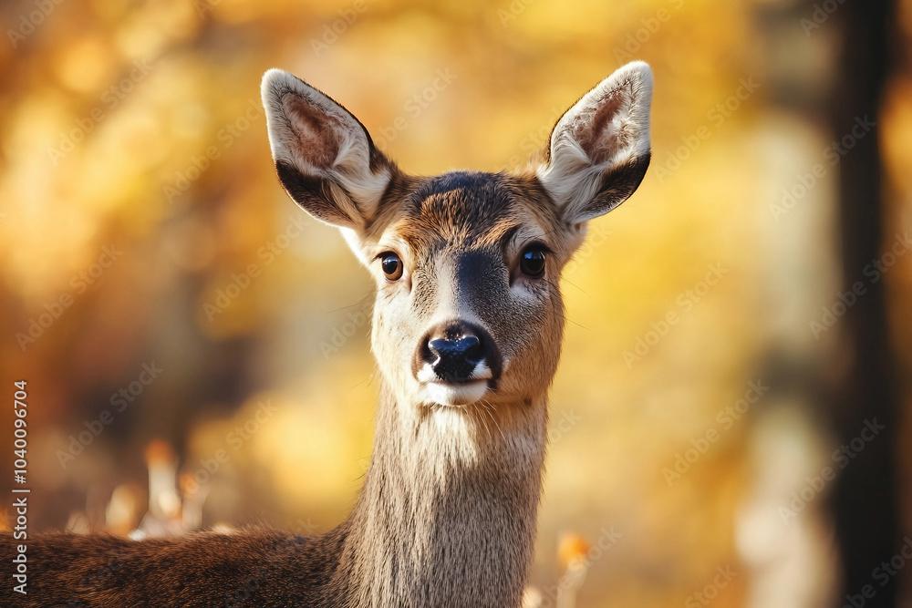 Generated with AI technology picture of majestic deer in autumn forest