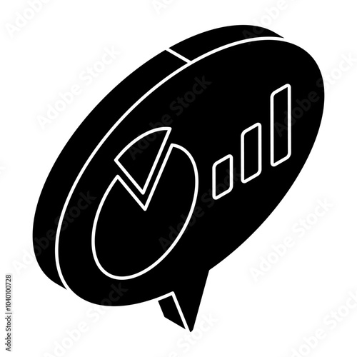 A flat design icon of analytical chat