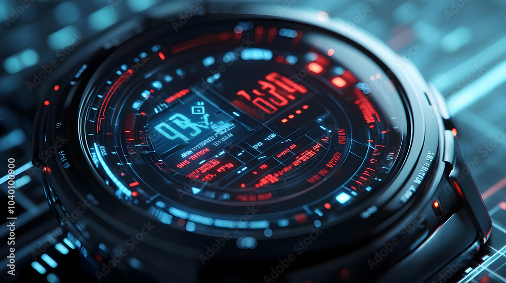 3D Close Up Futuristic Smartwatch Currency Exchange Rates Macro Image Advanced Technology Finance Data Clean Background Copy Space 3D Close Up Futuristic Smartwatch Currency Exchange Rates Macro Image Advanced Technology Finance Data Clean Background Copy Space