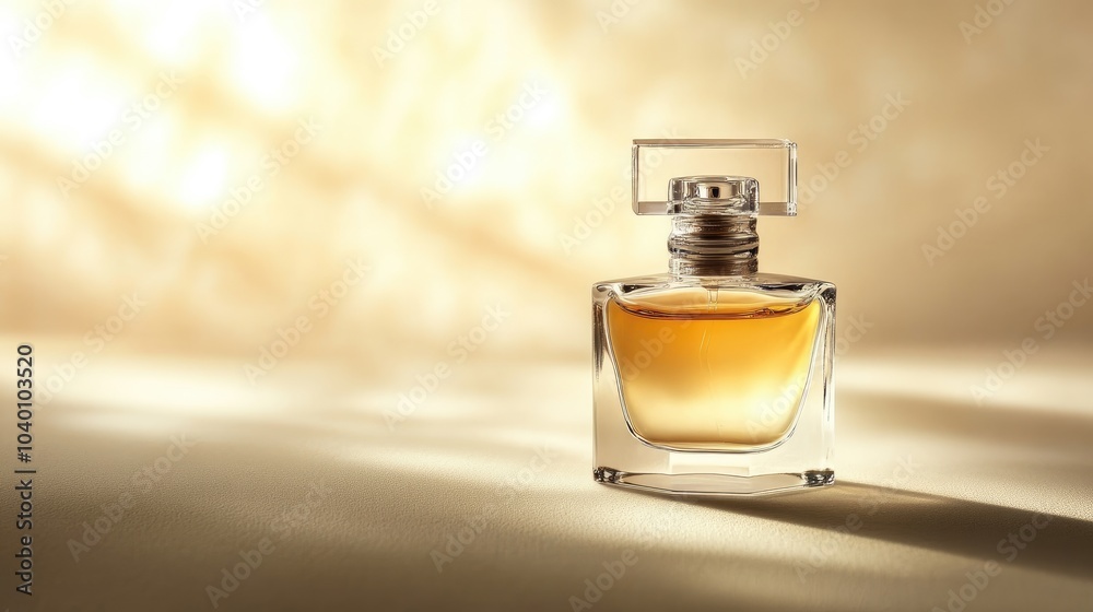 Elegant Perfume Bottle with Soft Light Background Elegant Perfume Bottle with Soft Light Background