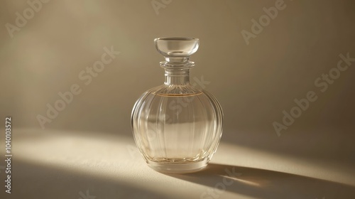 Elegant Glass Perfume Bottle with Soft Lighting