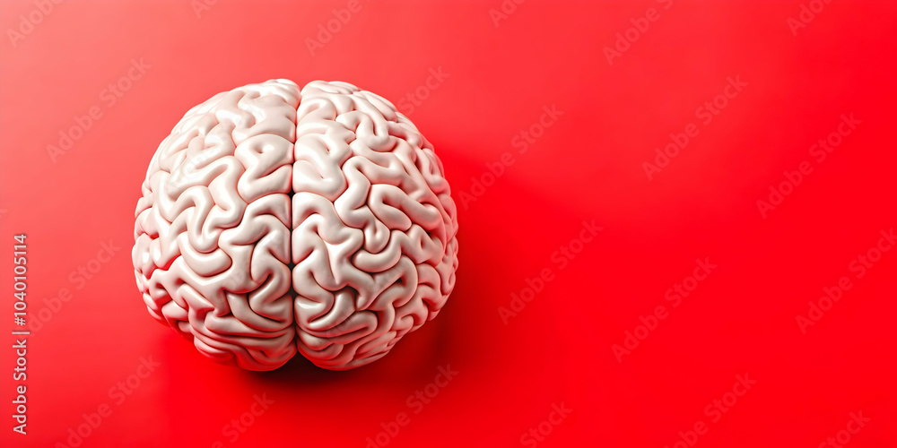 Plain Red Background Abstract AI Brain Design Concept for Attention-Grabbing Advertisements in Business Intelligence - Generous Copy Space Perfect for AI Focused Marketing in Photo Stock Plain Red Background Abstract AI Brain Design Concept for Attention-Grabbing Advertisements in Business Intelligence - Generous Copy Space Perfect for AI Focused Marketing in Photo Stock