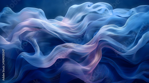 Abstract Blue and White Wavy Background