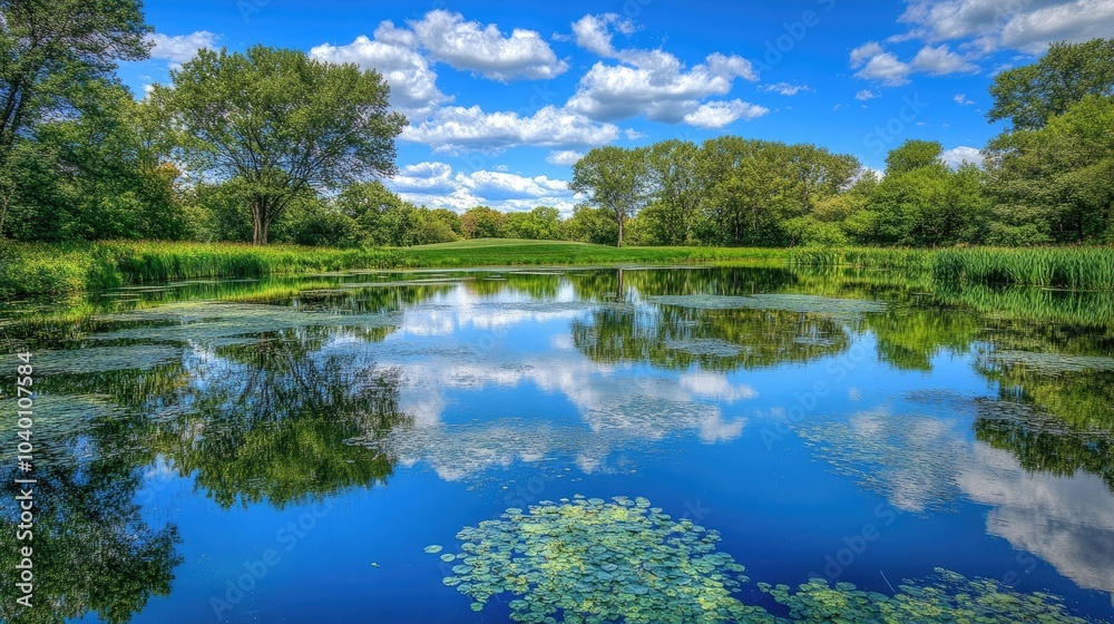 Serene Reflections on a Calm Lake Landscape Serene Reflections on a Calm Lake Landscape