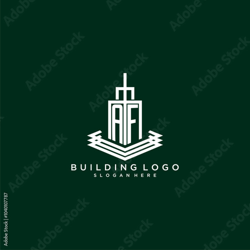 AF initial monogram building logo for real estate